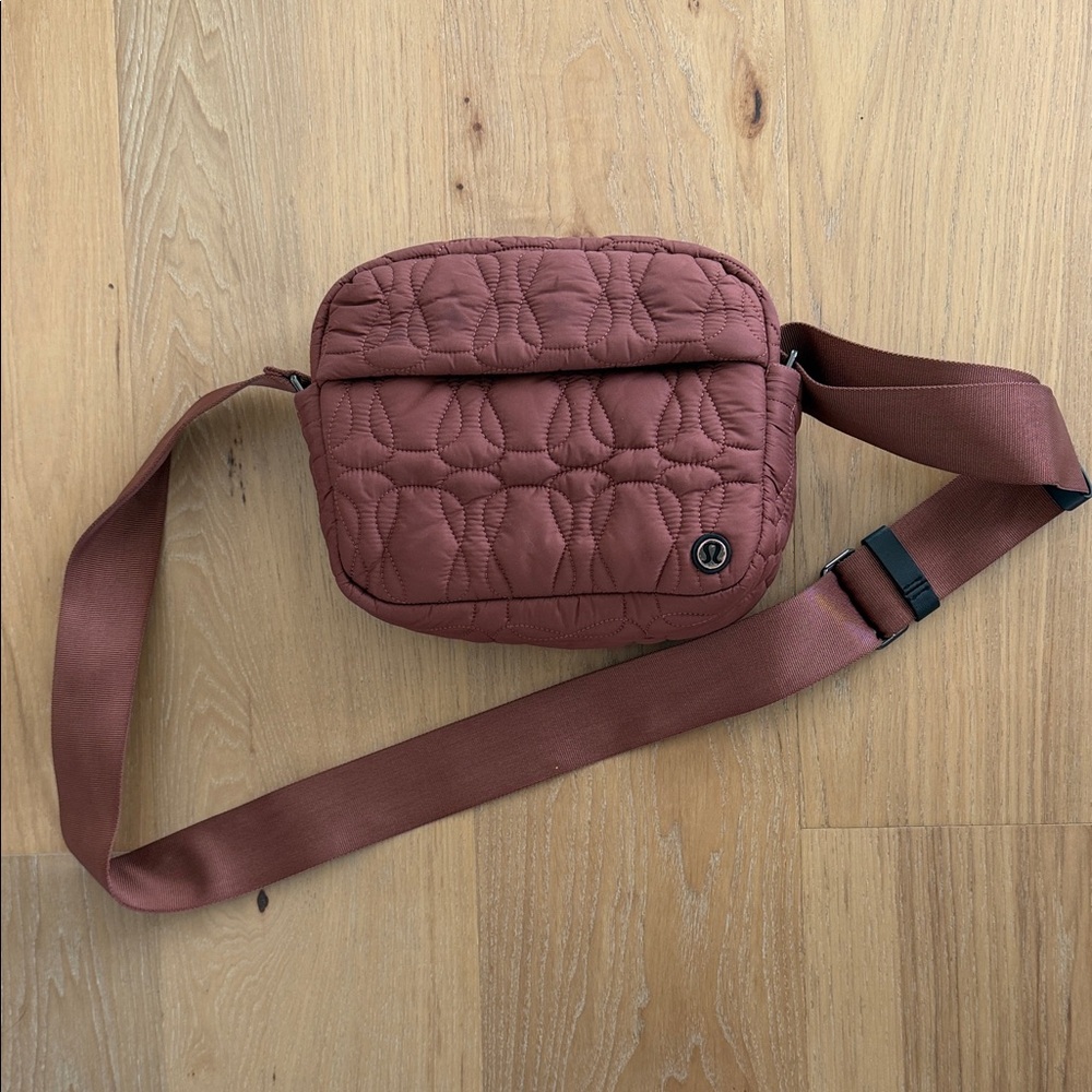 Lululemon Quilted Crossbody Belt Bag in Dark Rose Color